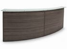 2-Person Curved Glass Top Reception Desk in Charcoal or White - 9' Wide