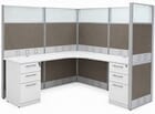 72&quot x 72&quot x 67&quotH Premium Series L-Shaped Cubicle w/Files - Add-On Unit