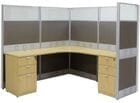 72" x 72" x 67&quotH Premium Series L-Shaped Cubicle w/Files - Add-On Unit