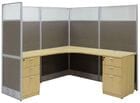 72" x 72" x 67&quotH Value Series L-Shaped Office Cubicle w/Files - Add-On Unit