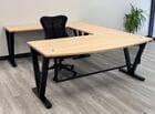 Beaumont Steel V-Leg Bow Front U-Shaped Desk