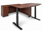  Cherry Electric Lift Adjustable Height U-Desk
