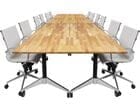 Solid Wood Modular Flip Top Conference Table - 60" x 198" Size