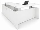 Enclosed Straight Front U-Shaped Desk with Height Adjustable L-Surface