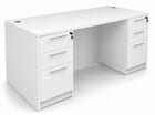 White Rectangular Managers Desk w/6 Drawers