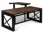 Xdustrial Series 66&quotW x 78&quotD Solid Hardwood Black Metal Frame L-Shaped Desk w/Electric Lift Return