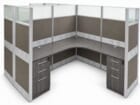 12'W x 6'D x 67&quotH Premium Series Complete 2-Person L-Shaped Office Cubicles w/Files