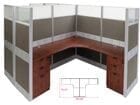12'W x 6'D x 67&quotH Premium Series Complete 2-Person L-Shaped Office Cubicles w/Files