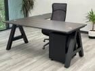 A Frame 71" x 84" Executive Office L-Desk, File & Chair - Furniture Set