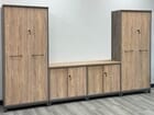 Desert Oak & Smoked Timber Tall Storage Credenza - 10.5'W