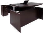 Mocha Adjustable Height Bow Front U-Shaped Desk