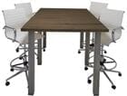 Standing Height Solid Wood Conference Table in Chocolate w/ Industrial Steel Legs - 6' x 4'