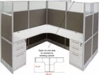 12'W x 6'D x 67&quotH Value Series Complete 2-Person L-Shaped Lateral Add-On Office Cubicles w/Files