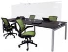 4-Person Benching Workstation w/32&quotH Clear Dividers - 60&quotx24" Worksurfaces