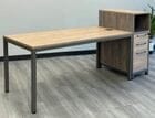 Contrasts Rustic 63&quotW Desk with Bookcase Divider - Add On Workstation