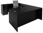 Black Laminate Straight Front U-Workstation