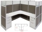 12'W x 6'D x 67&quotH Value Series Complete 2-Person L-Shaped Office Cubicles w/Files