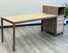 Contrasts Rustic 71&quotW Desk with Bookcase Divider - Add On Workstation