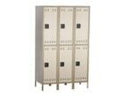 Heavy Duty Steel 6-Person 78&quotH Double Tier Locker Set in Tan