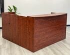 L-Shaped Cherry Laminate Reception Desk w/Drawers