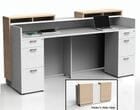 8'W Two-Person Custom Standing Height Reception Desk w/ Drawers