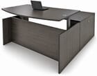 Charcoal Adjustable Height Bow Front L-Shaped Desk