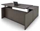 Charcoal Adjustable Height Rectangular Front L-Shaped Desk