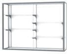 72" Wide Aluminum Frame Wall Mount Display Case in Satin Natural/White Laminate - IN STOCK!