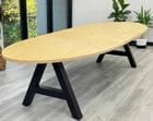 11' Oval Conference Table with Metal A-Frame Base