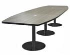 12' x 4' Boat Shaped Table with Steel Disc Bases