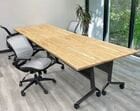 48" x 142" Flip & Stow Solid Wood Modular Conference Table