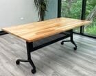 71" x 36" Solid Wood / Beech Flip & Stow Training Table 