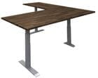 71" x 84" Solid Wood L-Shaped Electric Lift Desk