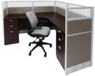 72" x 72" x 48&quotH Value Series Complete L-Shaped Office Cubicle w/Files - Starter Unit