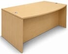 Maple Bow Front Conference Desk w/6 Drawers