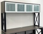 Xdustrial Series Black Metal Frame Overhead Storage with Glass Doors