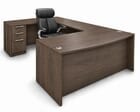 Columbia Walnut Conference U-Shaped Workstation - 71&quotW x 100&quotD