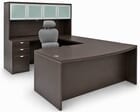 Mocha Conference U-Shaped Workstation w/Hutch