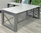 Xdustrial  Series 71&quotW x 83&quotD Executive Raw Metal Frame L-Shaped Desk