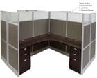 12'W x 12'D x 67&quotH Value Series 4-Person Cluster Office Cubicle w/Files - Add On Workstation