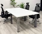 8' x 4' Rectangular Meeting Room Table w/ Raw Steel Legs