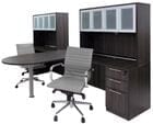 Charcoal 2-Person Shared Workstation w/Hutches