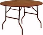 48" Round, 5/8" Thick Melamine Folding Table 