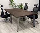 8' x 4' Rectangular Meeting Room Table w/ Solid Wood Tops & Raw Steel Legs