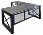 Xdustrial  Series 71&quotW x 83&quotD Executive Black Metal Frame L-Shaped Desk