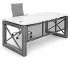 Xdustrial  Series 71&quotW x 36&quotD Executive Raw Metal Frame Desk