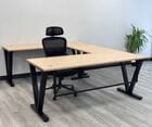 Beaumont Steel V-Leg Bow Front U-Shaped Desk