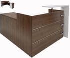 63&quotW  x 79&quotD L-Shaped Reception Desk w/ Floating Counter & Drawers