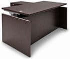 Mocha Adjustable Height Rectangular Front L-Shaped Desk