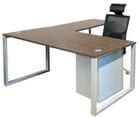 TrendSpaces 71" x 83" Executive Office L-Desk, File & Chair - Furniture Set